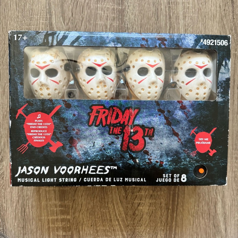 Jason Friday 13th Gemmy Halloween Musical String Lights Horror Scary Movie Decor